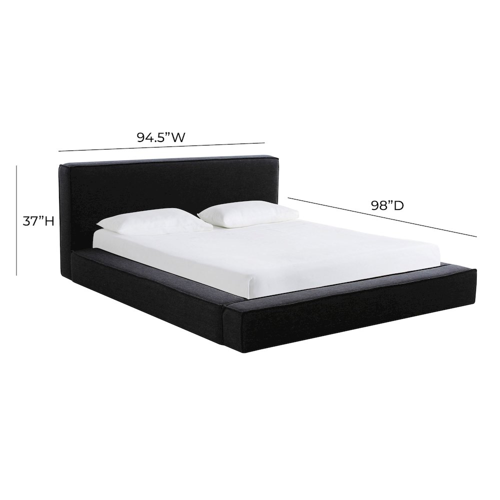 Olafur Black Linen King Bed. Picture 7