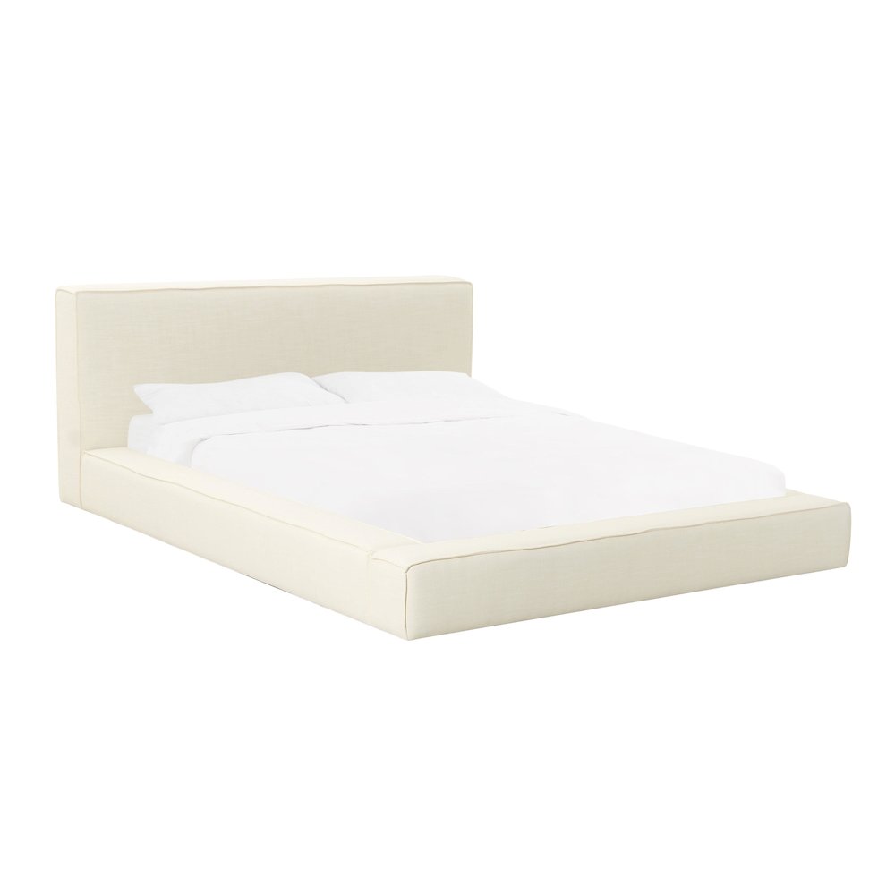 Olafur Cream Linen UK Super King Bed. Picture 1