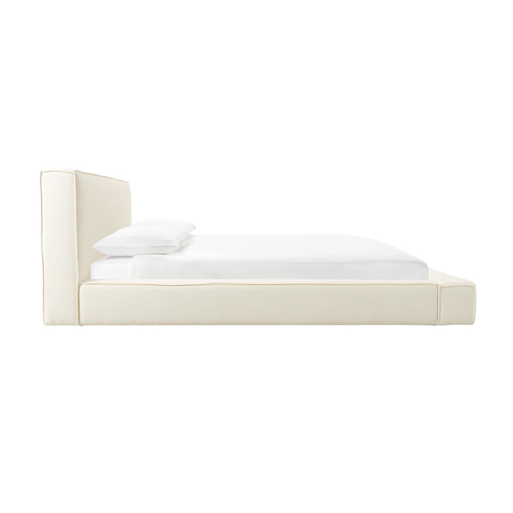 Olafur Cream Linen UK Super King Bed. Picture 4