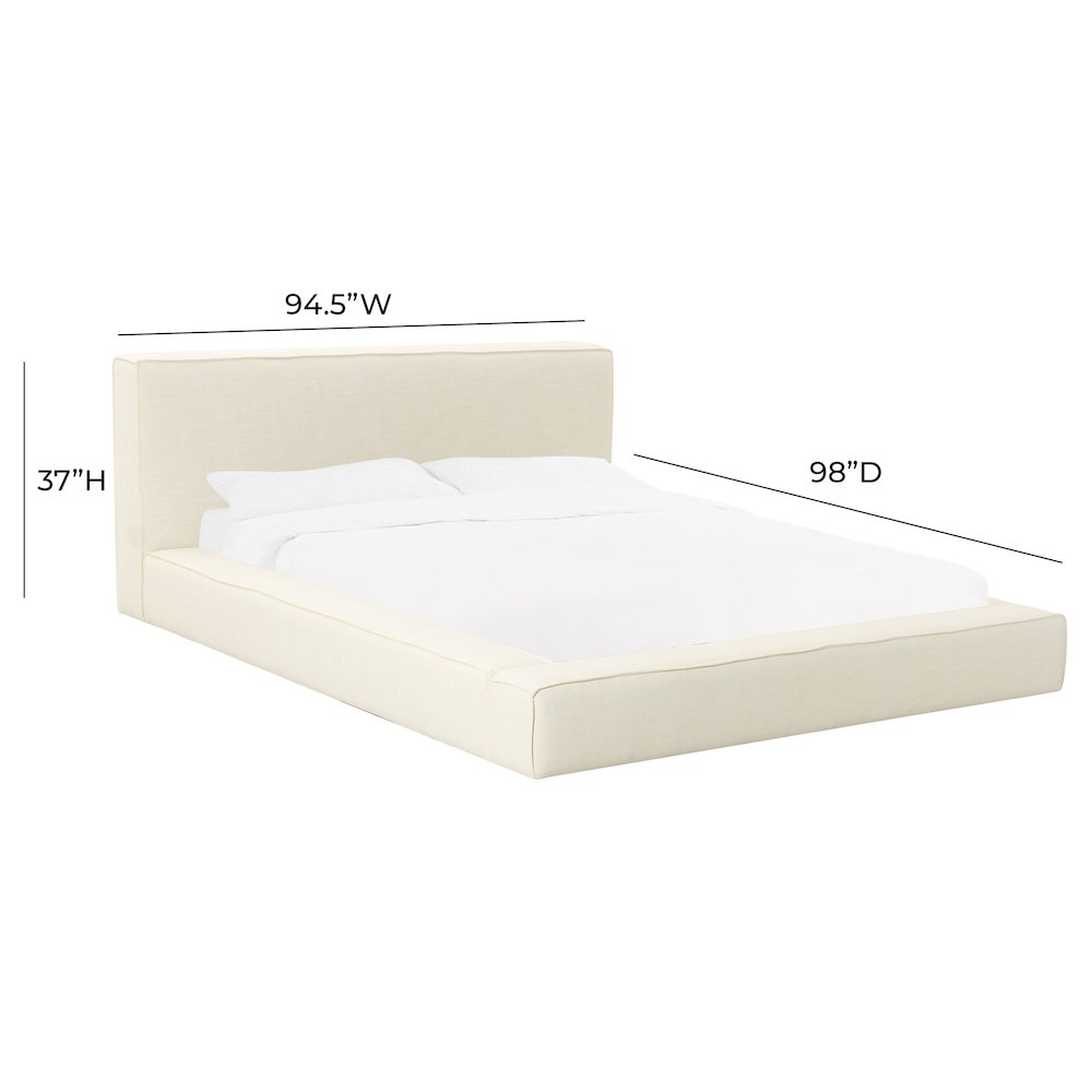 Olafur Cream Linen UK Super King Bed. Picture 7