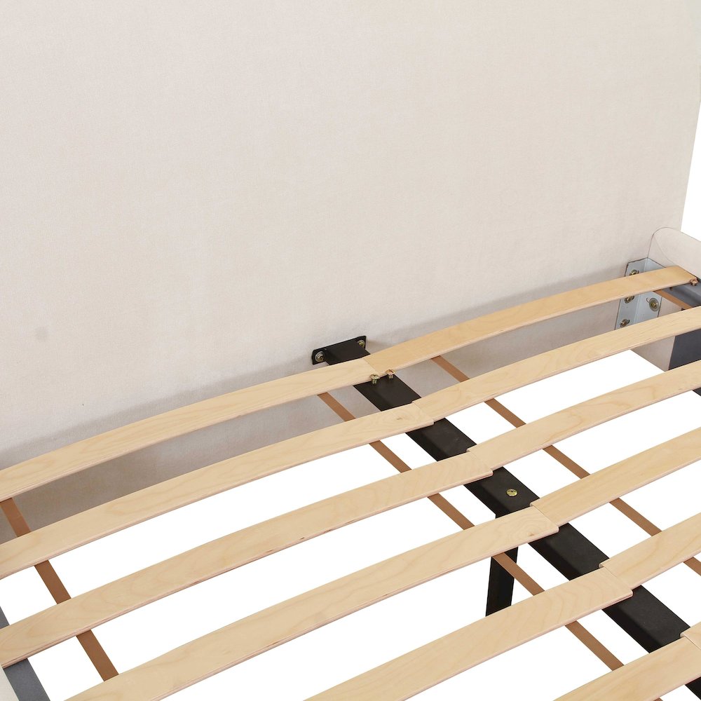 Bara Cream Textured Velvet UK King Bed. Picture 6