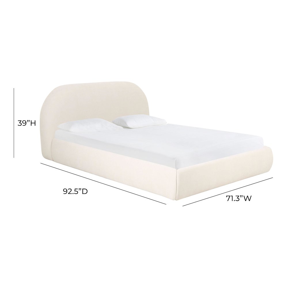 Bara Cream Textured Velvet UK King Bed. Picture 7