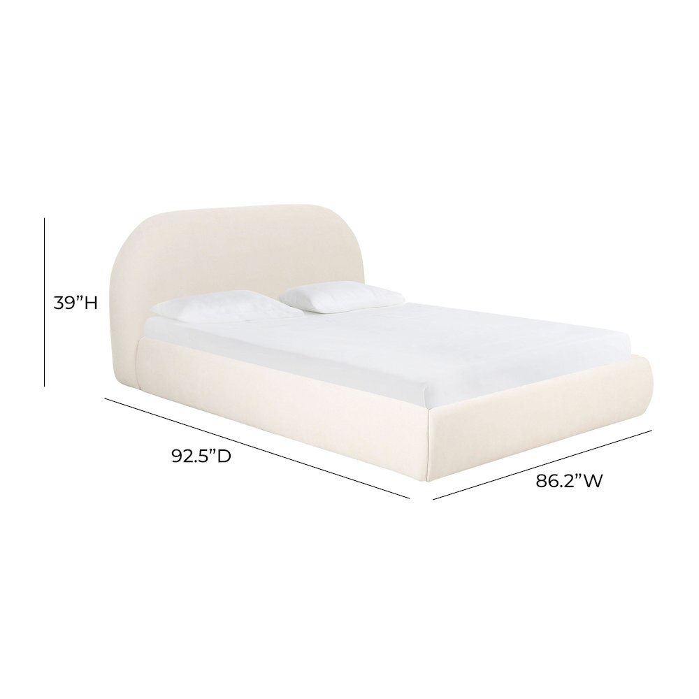 Bara Cream Textured Velvet UK Super King Bed. Picture 7