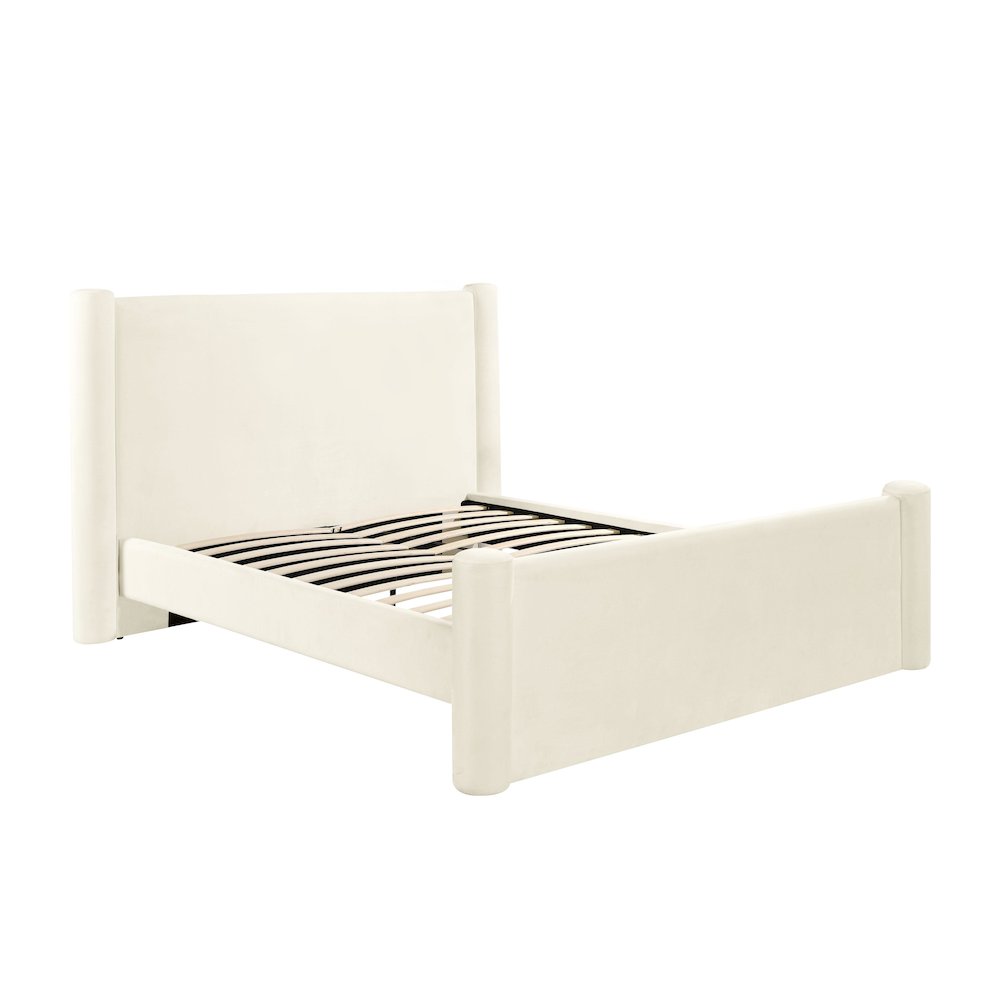 Athara Cream Velvet UK King Bed. Picture 7
