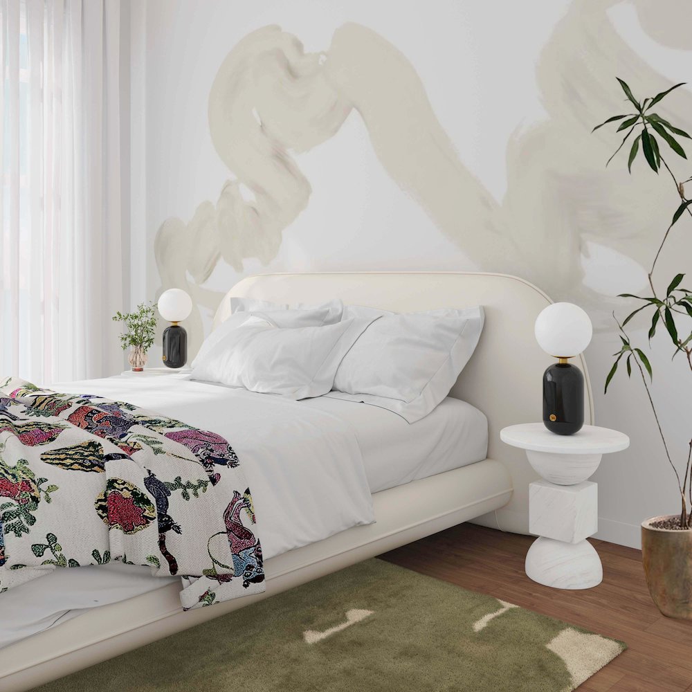 Ophelia Cream Faux Wool UK King Bed. Picture 2