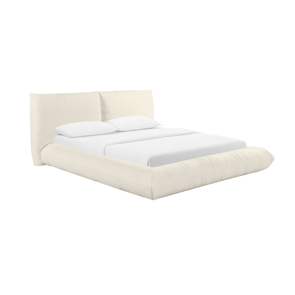 Romp Cream 100% Recycled Linen UK King Bed. Picture 1