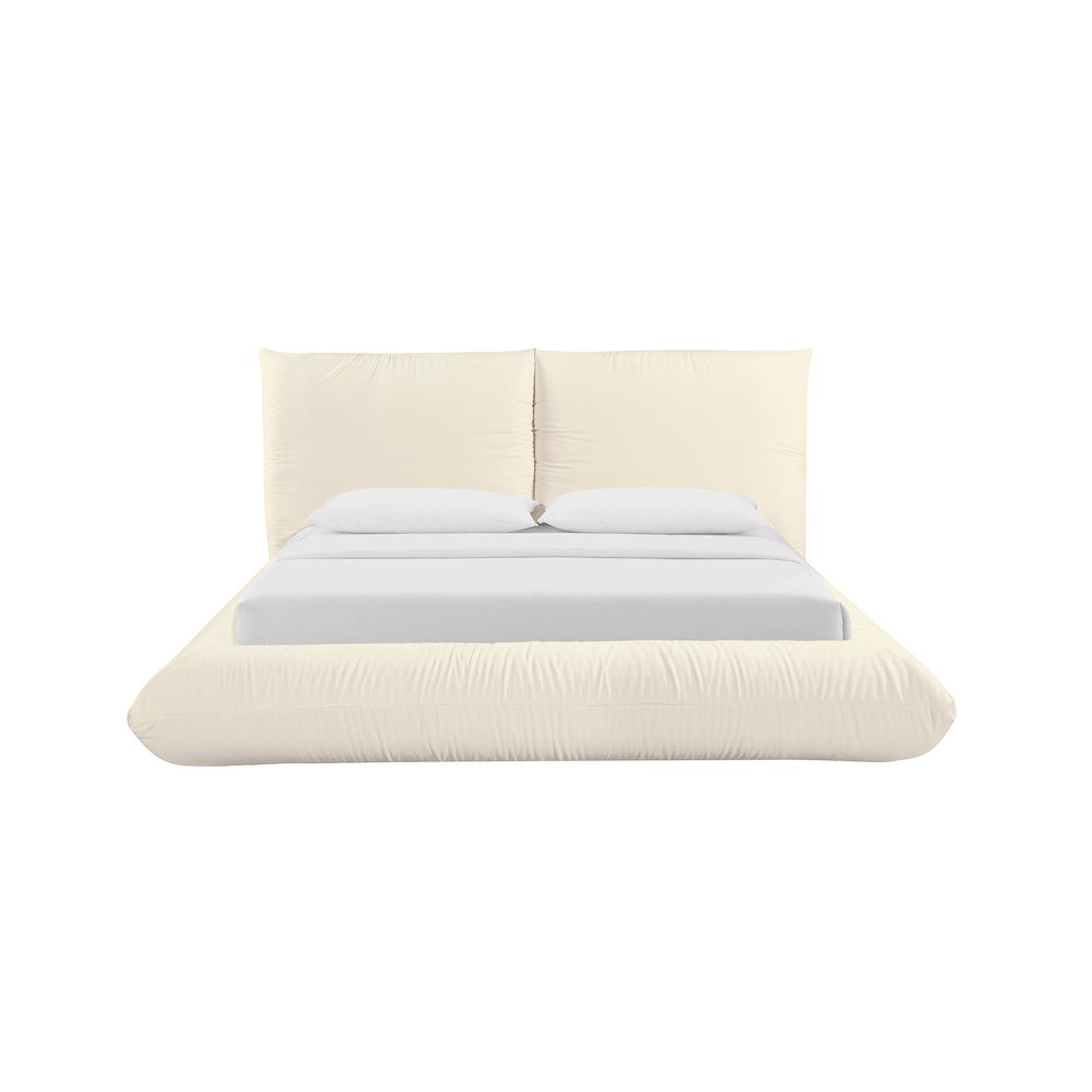 Romp Cream 100% Recycled Linen UK King Bed. Picture 3