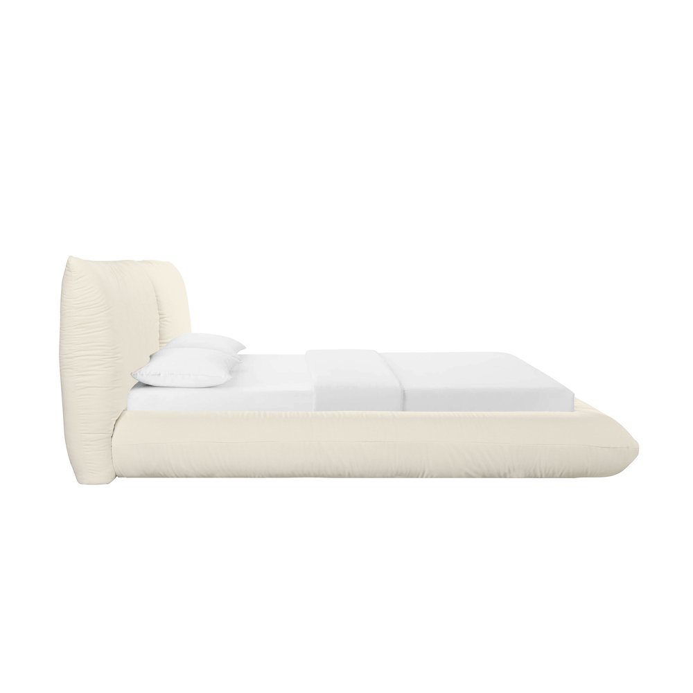 Romp Cream 100% Recycled Linen UK King Bed. Picture 4