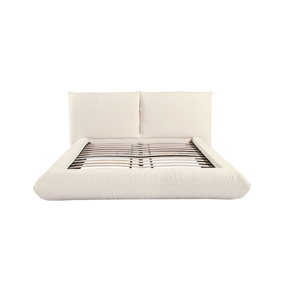 Romp Cream 100% Recycled Linen UK King Bed. Picture 5