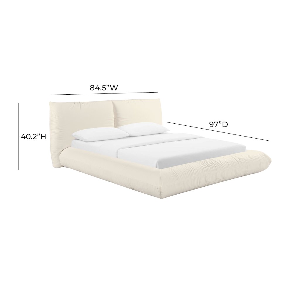 Romp Cream 100% Recycled Linen UK King Bed. Picture 6