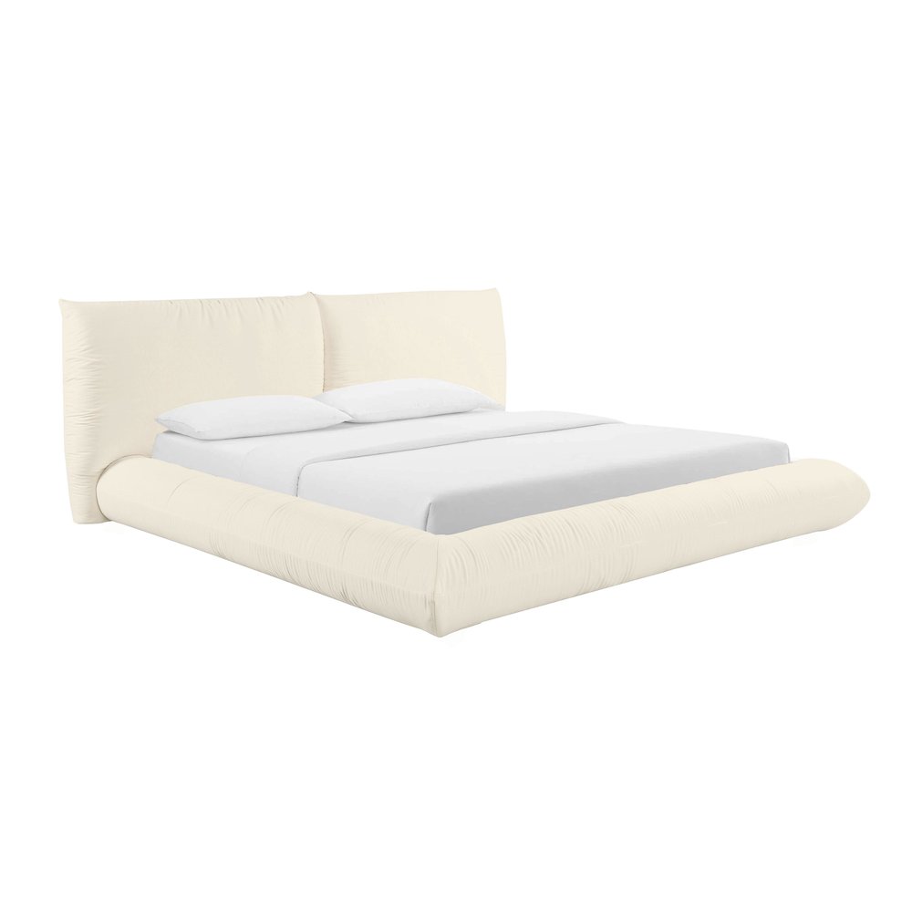 Romp Cream 100% Recycled Linen UK Super King Bed. Picture 1