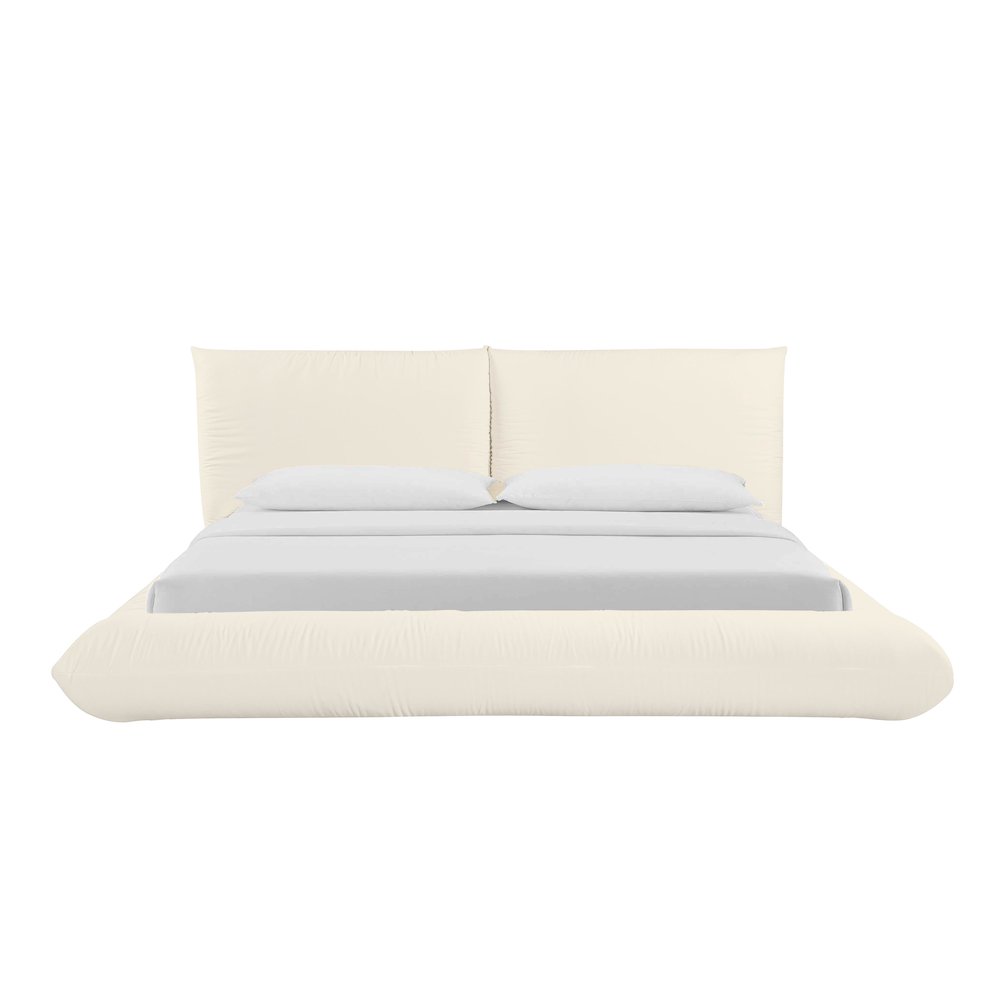 Romp Cream 100% Recycled Linen UK Super King Bed. Picture 3