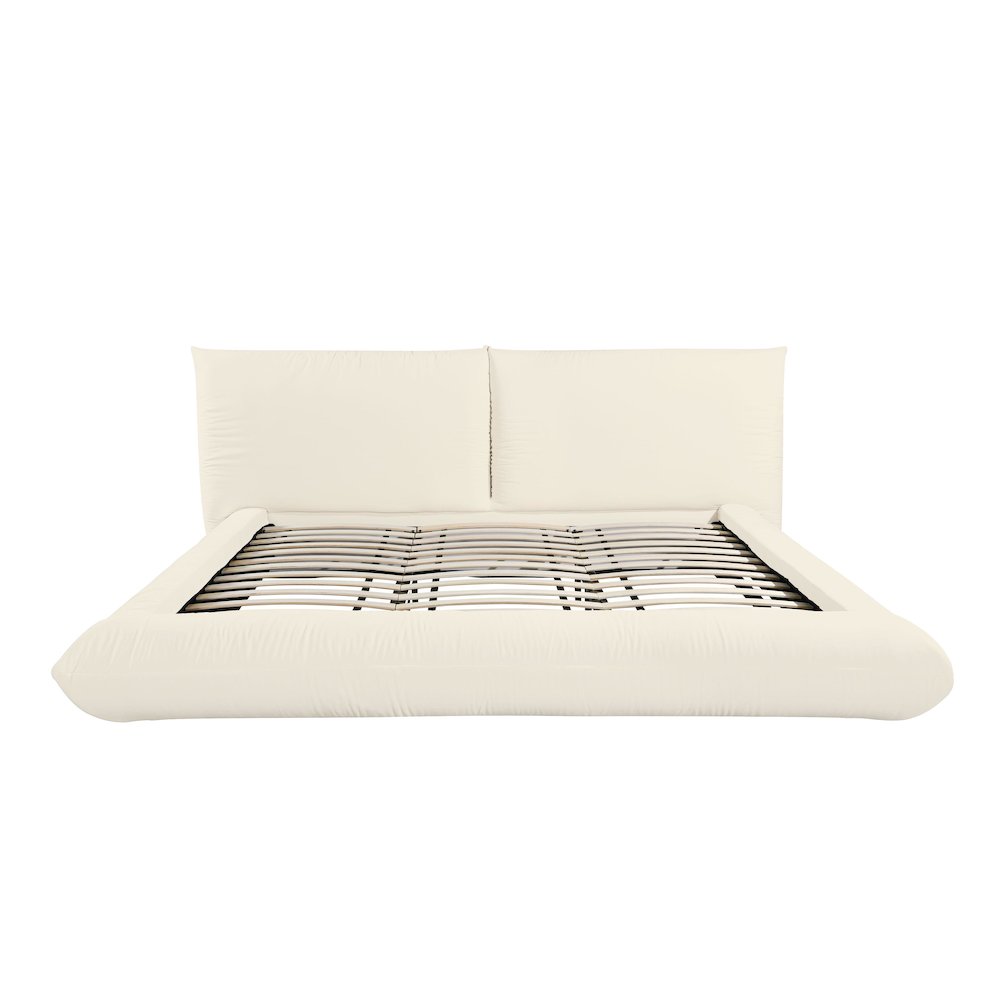 Romp Cream 100% Recycled Linen UK Super King Bed. Picture 5