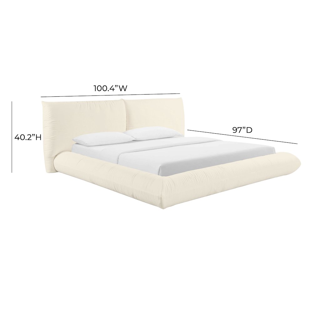 Romp Cream 100% Recycled Linen UK Super King Bed. Picture 6
