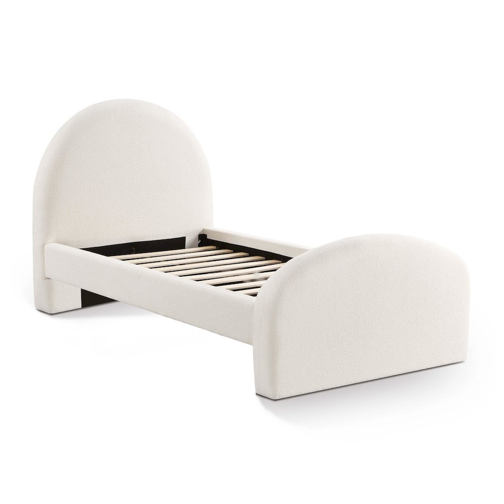Moon Cream Boucle Twin Bed. Picture 4