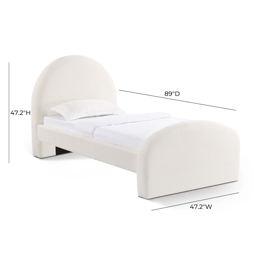 Moon Cream Boucle Twin Bed. Picture 5