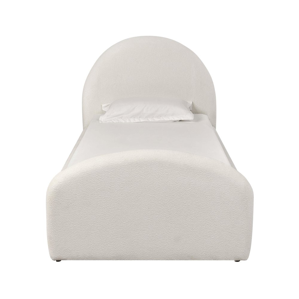 Moon Cream Boucle Twin Trundle Bed. Picture 4