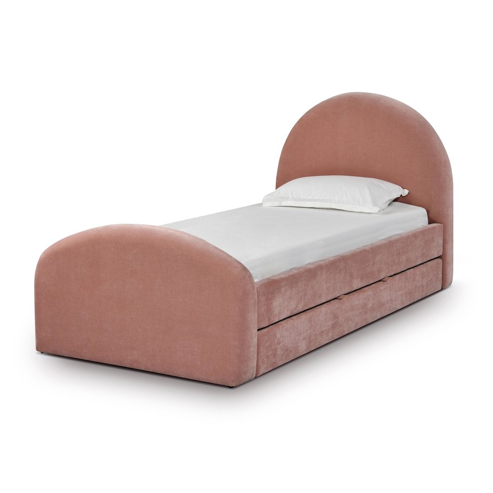 Moon Rose Upcycled Chenille Twin Trundle Bed. Picture 3
