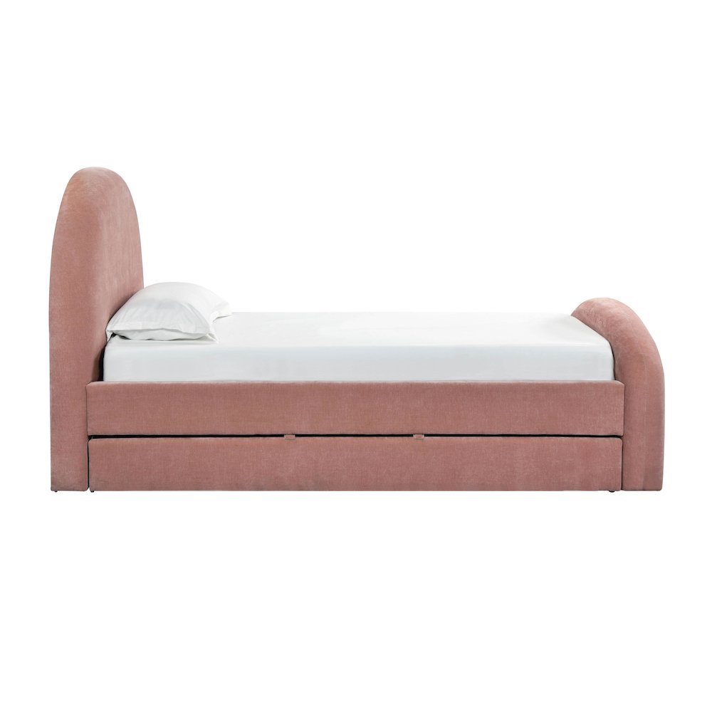 Moon Rose Upcycled Chenille Twin Trundle Bed. Picture 5