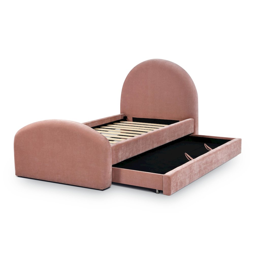 Moon Rose Upcycled Chenille Twin Trundle Bed. Picture 6