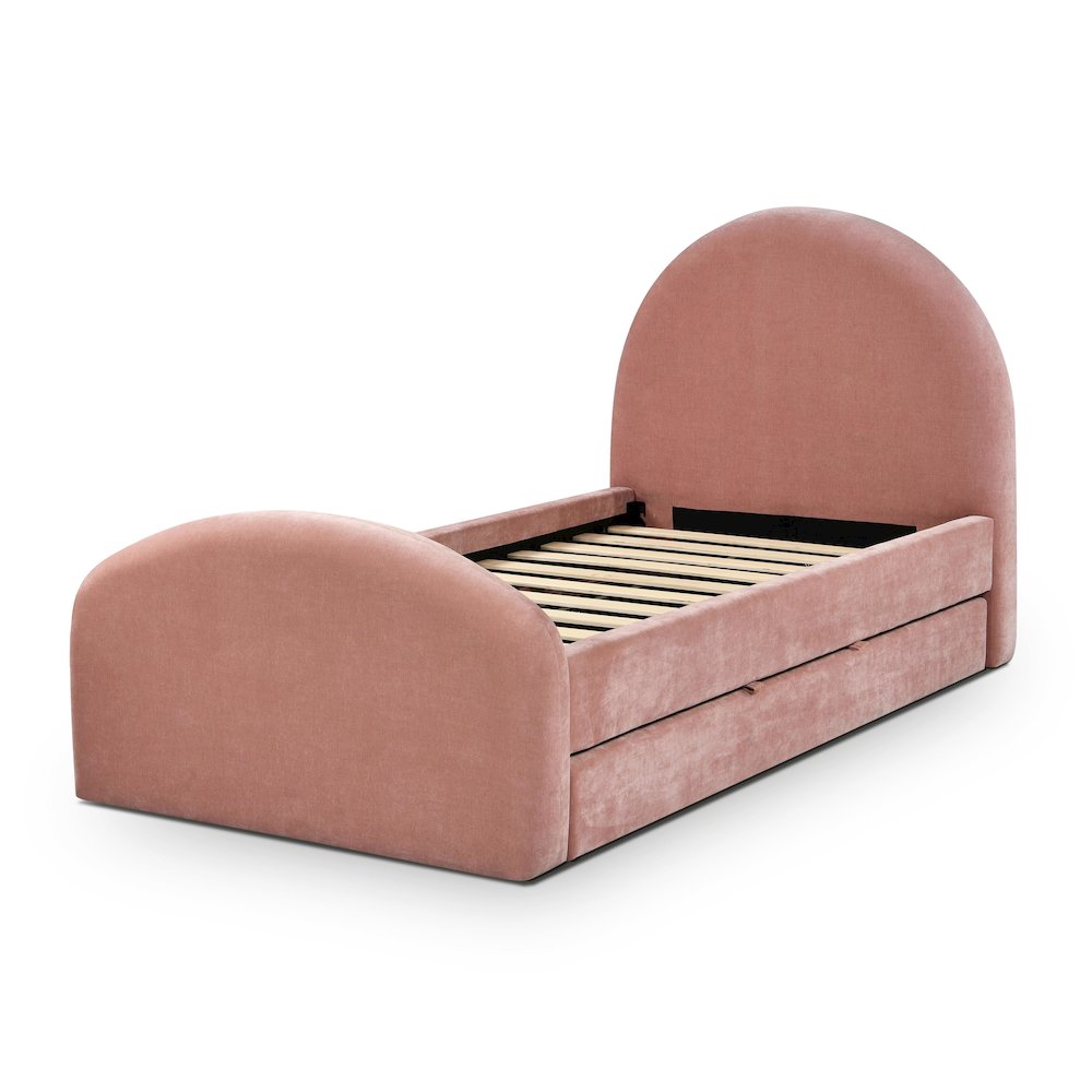 Moon Rose Upcycled Chenille Twin Trundle Bed. Picture 7