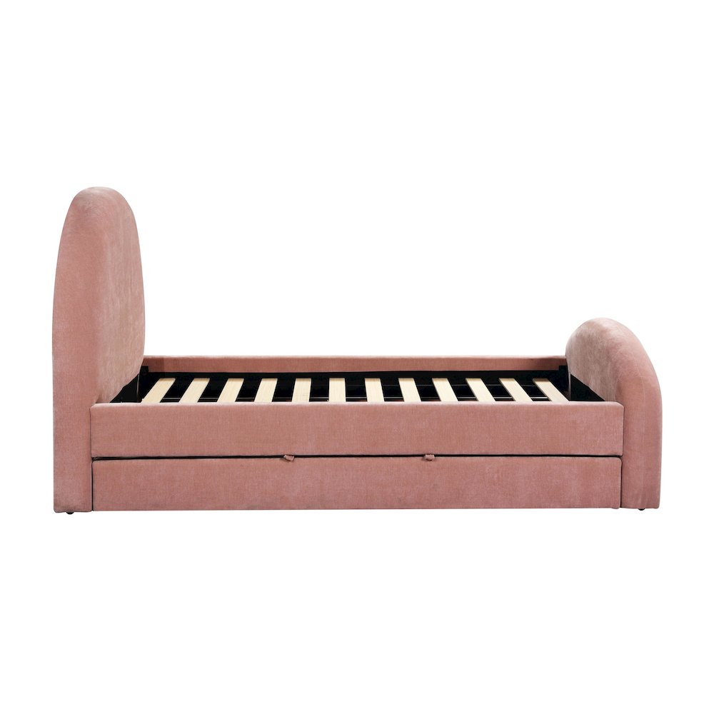 Moon Rose Upcycled Chenille Twin Trundle Bed. Picture 9