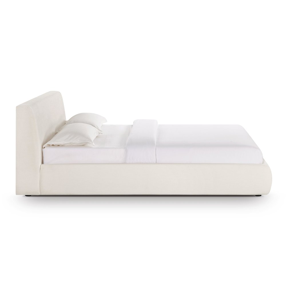 Isla Cream Upcycled Linen Queen Bed. Picture 4