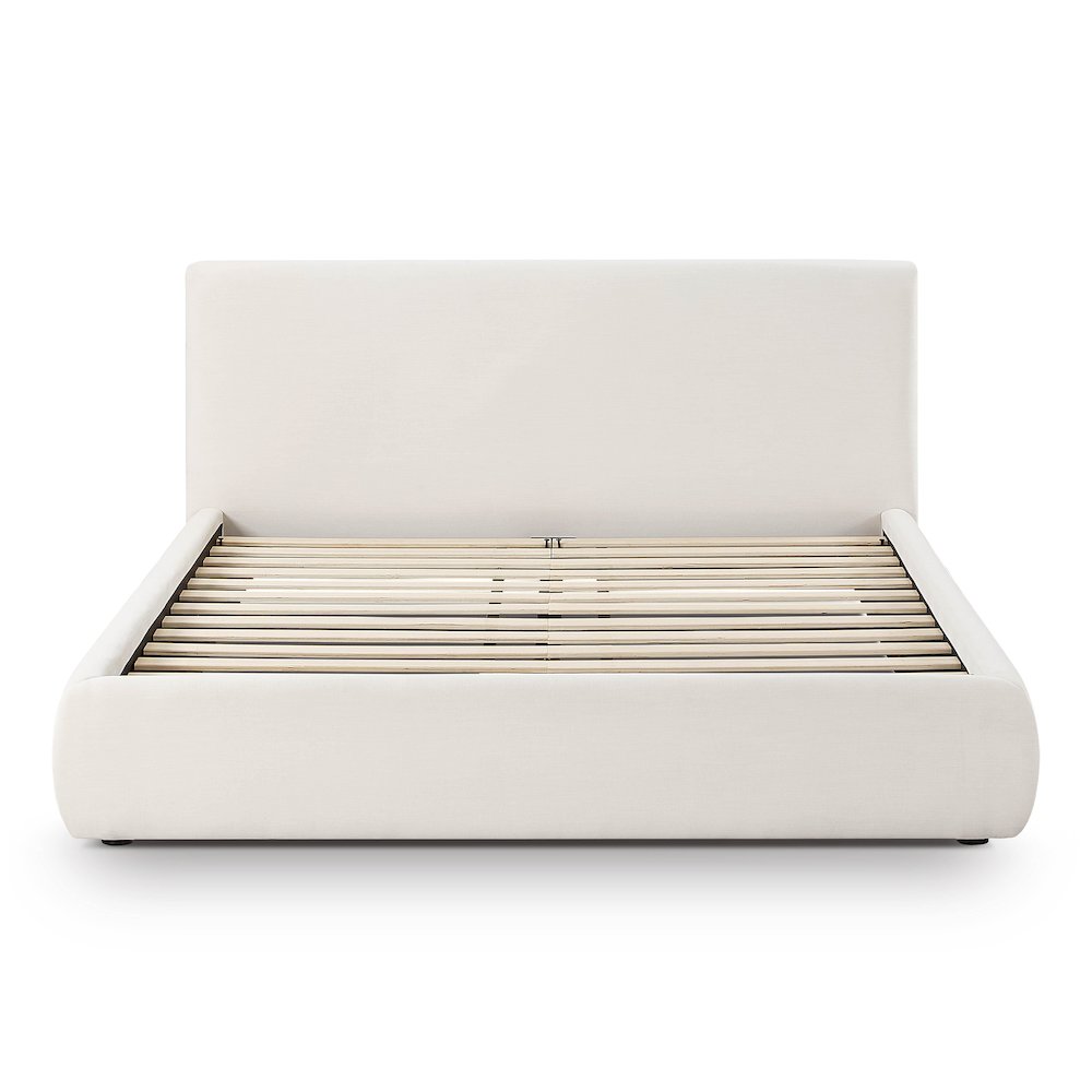 Isla Cream Upcycled Linen Queen Bed. Picture 6