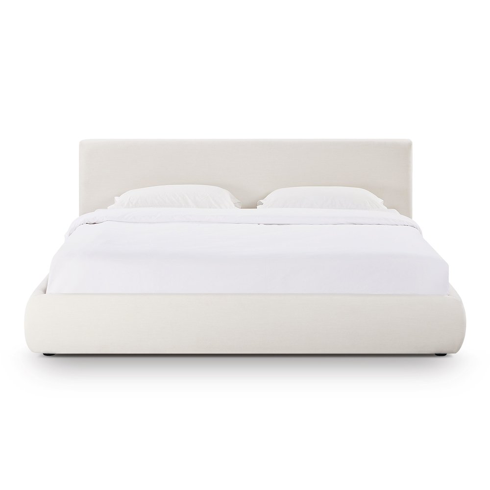 Isla Cream Upcycled Linen King Bed. Picture 3