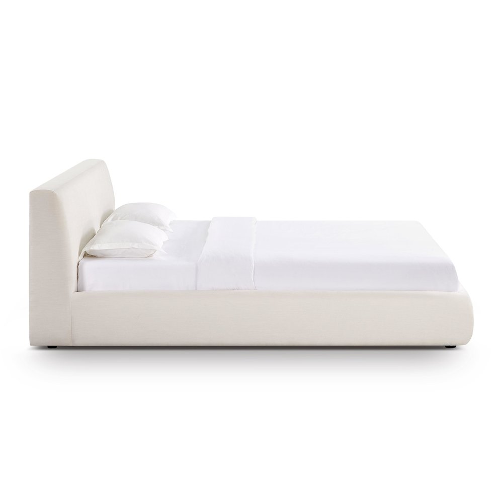 Isla Cream Upcycled Linen King Bed. Picture 4