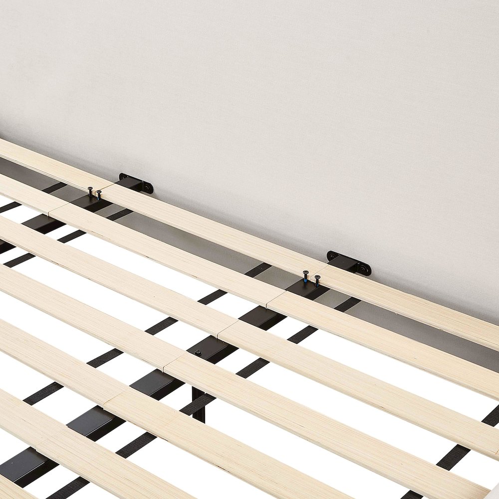 Isla Cream Upcycled Linen King Bed. Picture 9