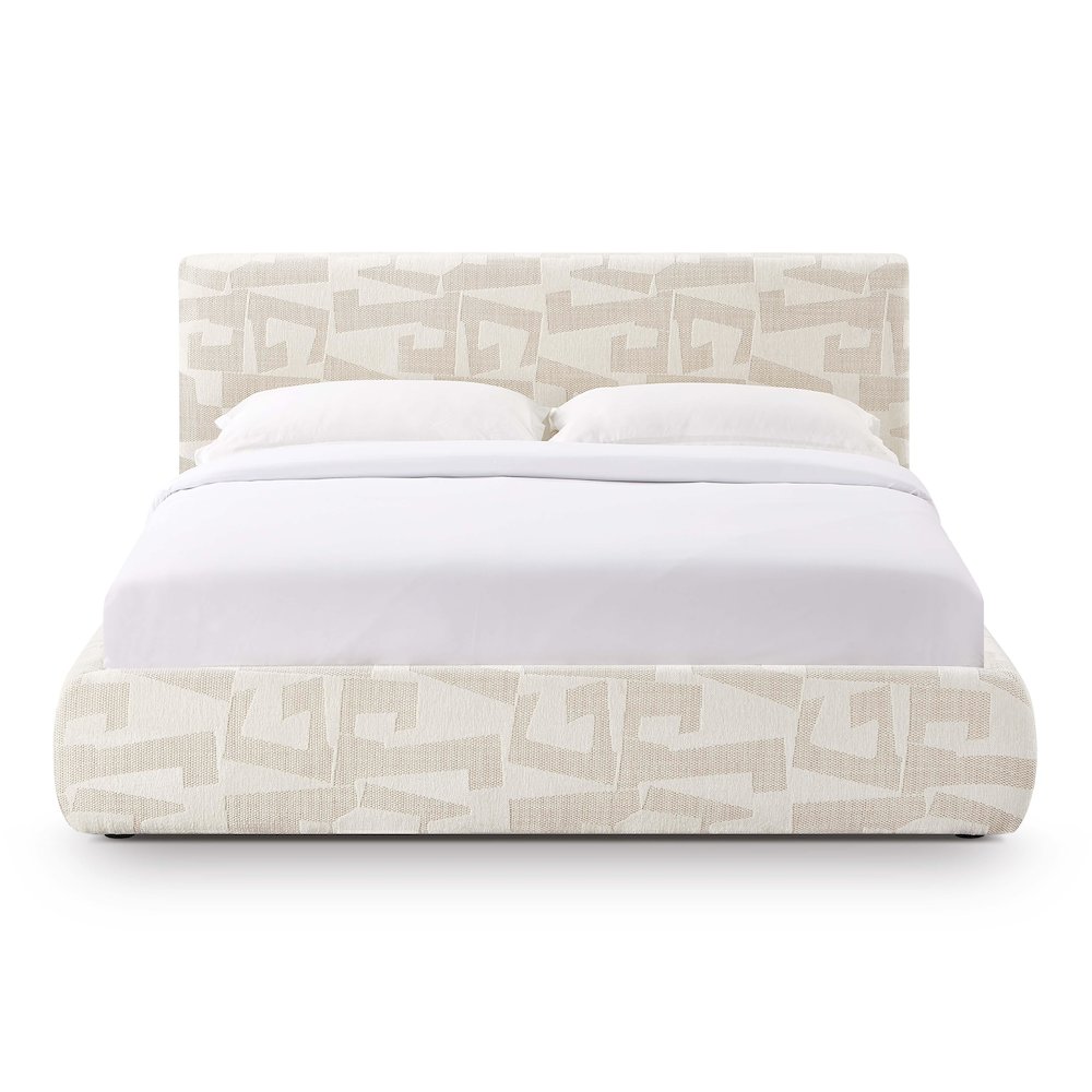 Isla Cream Jacquard Pattern Queen Bed. Picture 3