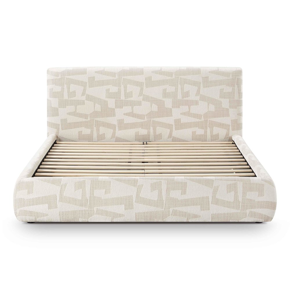 Isla Cream Jacquard Pattern Queen Bed. Picture 6