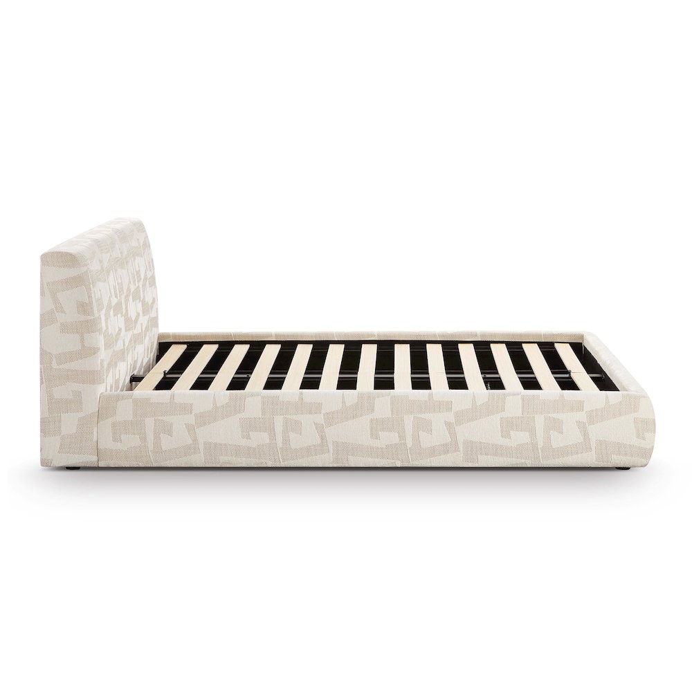 Isla Cream Jacquard Pattern Queen Bed. Picture 7