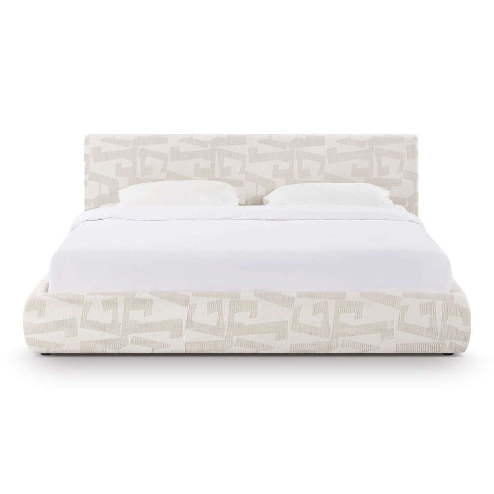 Isla Cream Jacquard Pattern King Bed. Picture 3