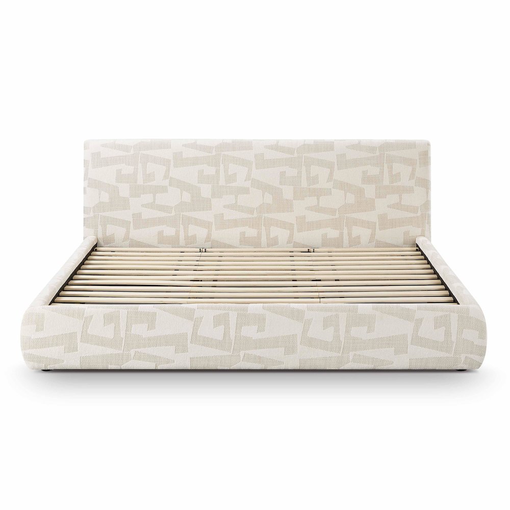 Isla Cream Jacquard Pattern King Bed. Picture 6