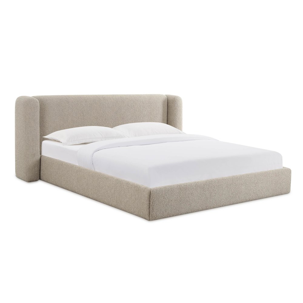 Babette Tan Boucle King Bed. Picture 1