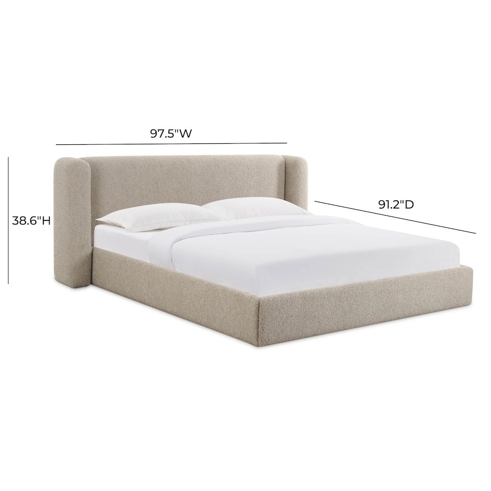Babette Tan Boucle King Bed. Picture 9