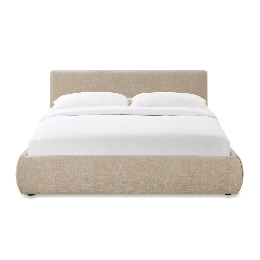 Isla Taupe Textured Velvet Queen Bed. Picture 3