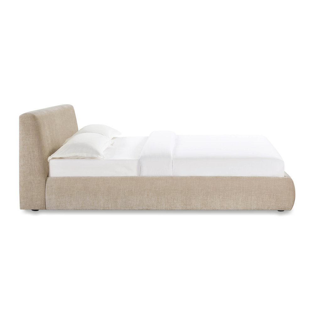 Isla Taupe Textured Velvet Queen Bed. Picture 4