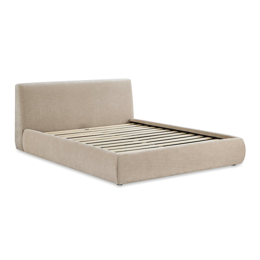 Isla Taupe Textured Velvet Queen Bed. Picture 5