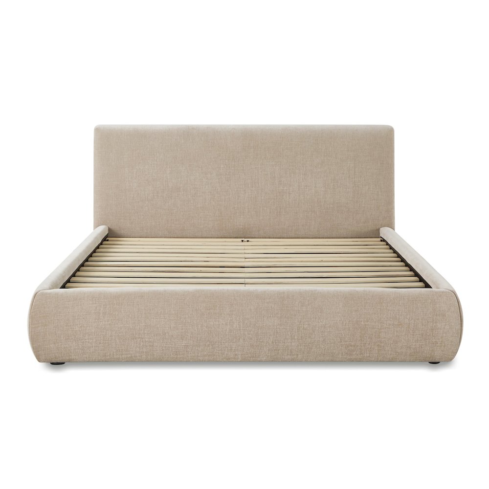 Isla Taupe Textured Velvet Queen Bed. Picture 6
