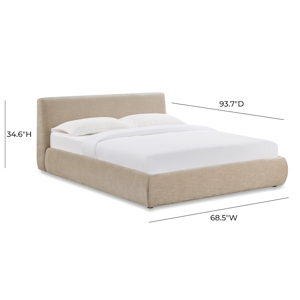 Isla Taupe Textured Velvet Queen Bed. Picture 8