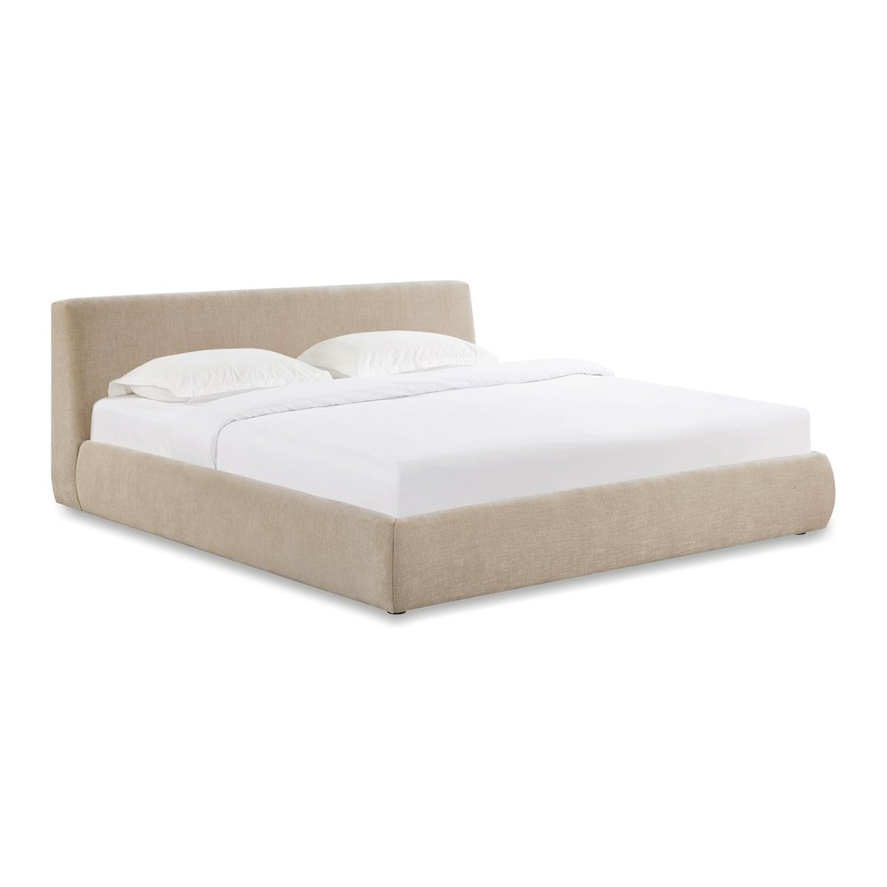 Isla Taupe Textured Velvet King Bed. Picture 1