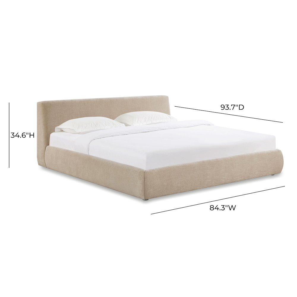 Isla Taupe Textured Velvet King Bed. Picture 8