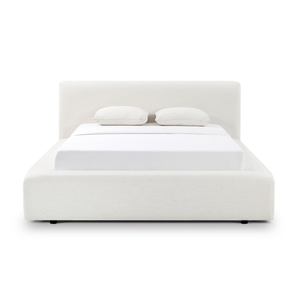 Meena Cream Upcycled Linen Storage Queen Bed. Picture 7
