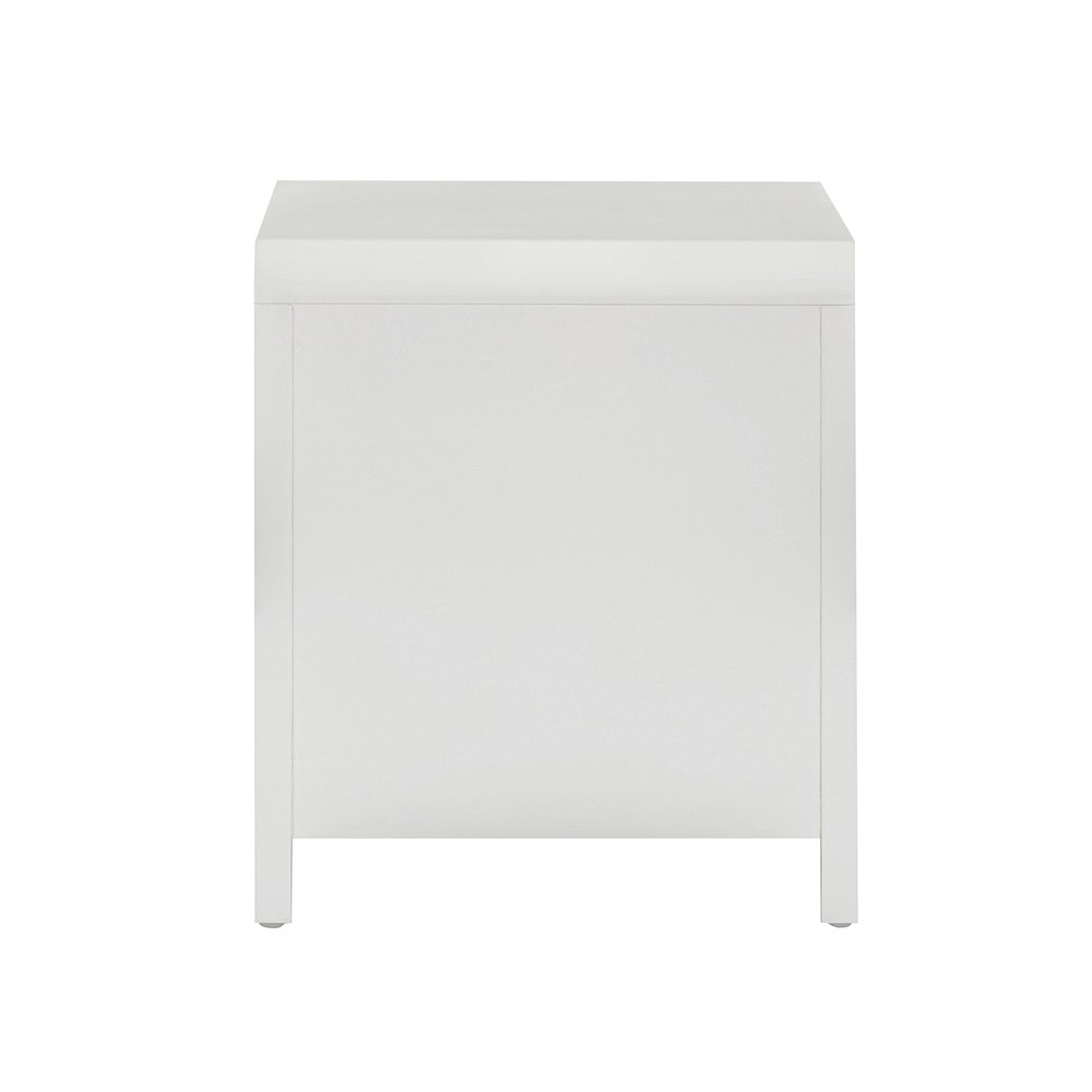 Patty White Rattan 2 Drawer Nightstand. Picture 4