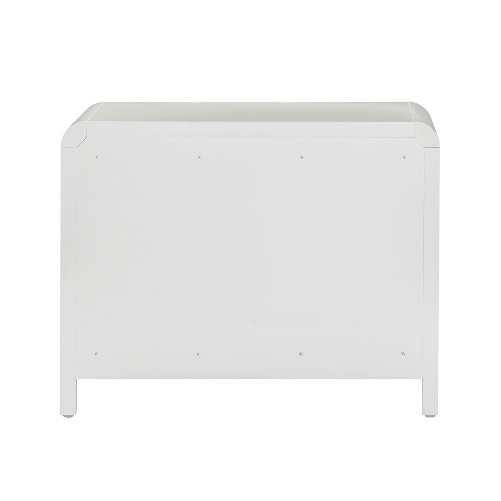 Patty White Rattan 2 Drawer Nightstand. Picture 5