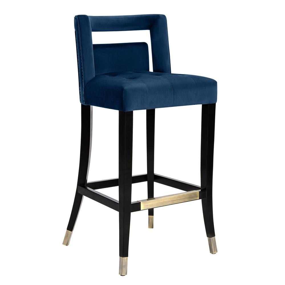 Hart Navy Velvet Counter Stool. Picture 1