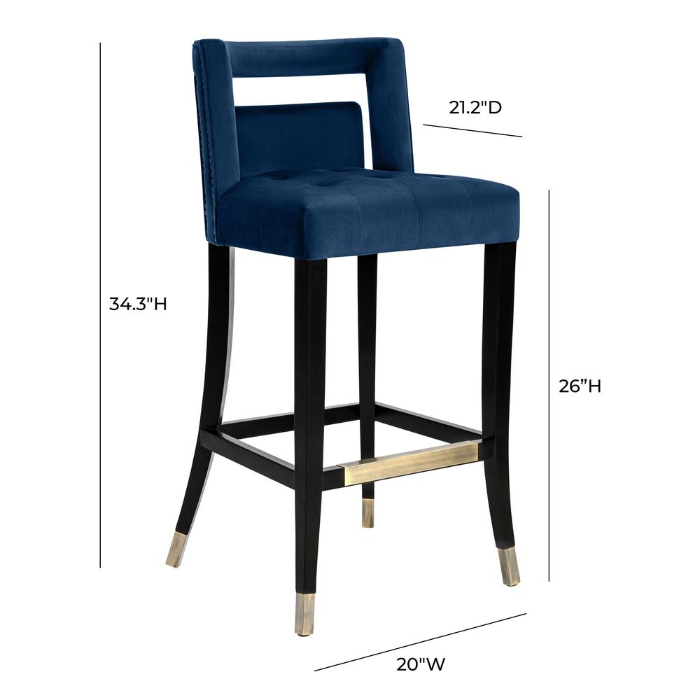 Hart Navy Velvet Counter Stool. Picture 6